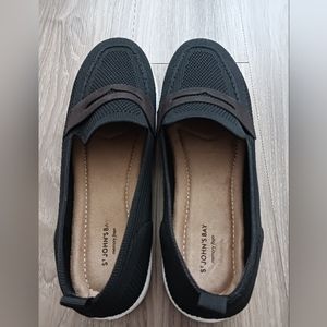 ST John's Bay Memory Foam SJB Blare Black Shoes. Sz 11 M Women's